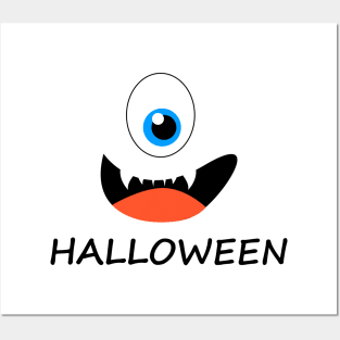 Halloween face Posters and Art